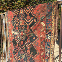 Antique 3'8" x 5'9" Late 19th Century Rug - Blue Parakeet Rugs