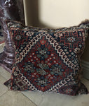 1880s RARE Qashqai Bag Face Pillow - Blue Parakeet Rugs