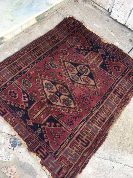 2'3 x 3'1 Antique Persian Scatter rug #2491 - Blue Parakeet Rugs