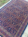 4'2" x 6'6" Blue Vintage Mahal Rug - Blue Parakeet Rugs