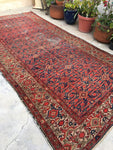 5x10 Antique Hamadan Rug / Vintage Rug - Blue Parakeet Rugs