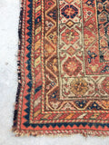 3'9" x 5'9" Antique Hamadan Rug / Small Antique Rug - Blue Parakeet Rugs