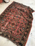 4'6" x 6'5" Bibikabad Rug / Small Antique Rug - Blue Parakeet Rugs