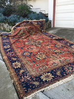 8'11 x 11'9 Antique Persian Mahal Rug - Blue Parakeet Rugs