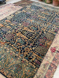 6’5 x 11’5 Finely woven large rug remnant #1978ML - Blue Parakeet Rugs