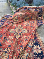 8'11 x 11'9 Antique Persian Mahal Rug - Blue Parakeet Rugs