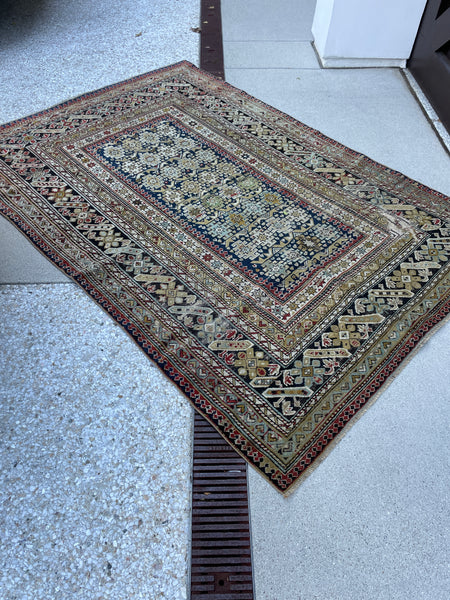 4'3 x 6'1 Antique Caucasian Rug #2883