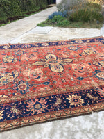 8'11 x 11'9 Antique Persian Mahal Rug - Blue Parakeet Rugs