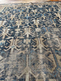 3’6 x 4’5 Worn Antique Caucasian rug #2464 - Blue Parakeet Rugs