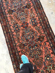 2’9 x 6’9 Antique Lilihan Runner - Blue Parakeet Rugs