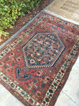 3’7” x 5'5" antique Kurdish rug - Blue Parakeet Rugs