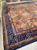 12x20 Palatial Antique Camel Ground rug - Blue Parakeet Rugs