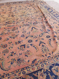 9’10 x 12’7 Antique Persian Lilihan in blush - Blue Parakeet Rugs