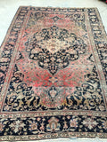 6’10 x 11’ Antique Persian Ferahan Sarouk - Blue Parakeet Rugs