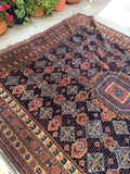 7’3 x 9’6 Antique nomadic Afghani Rug (#858) - Blue Parakeet Rugs