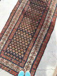 3’2 x 7’ Antique Caucasian Rug - Blue Parakeet Rugs