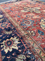 8'11 x 11'9 Antique Persian Mahal Rug - Blue Parakeet Rugs