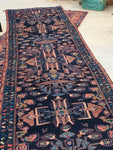 3’6 x 12’8 Indigo Blue Antique Bakhtiari Runner - Blue Parakeet Rugs