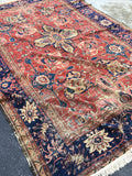 8'11 x 11'9 Antique Persian Mahal Rug - Blue Parakeet Rugs