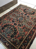 2' x 2'9 Antique Scatter Mat Rug (#434) - Blue Parakeet Rugs