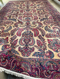 12x20 Ivory Persian Kerman Rug / #JLrug - Blue Parakeet Rugs