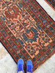 3'4" x 6'3” antique Persian Malayer (#447) - Blue Parakeet Rugs